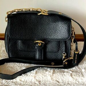 Michael Kors Medium Size Black Pebbled leather crossbody bag NWOT
